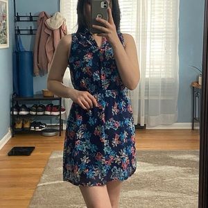 Floral print chiffon dress